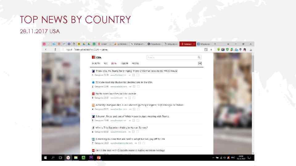 TOP NEWS BY COUNTRY 28. 11. 2017 USA 