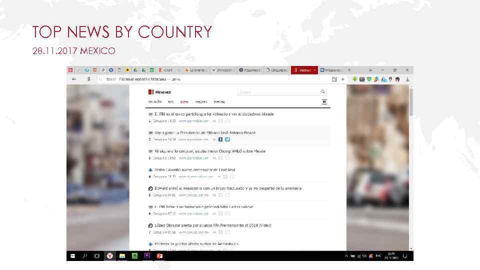 TOP NEWS BY COUNTRY 28. 11. 2017 MEXICO 