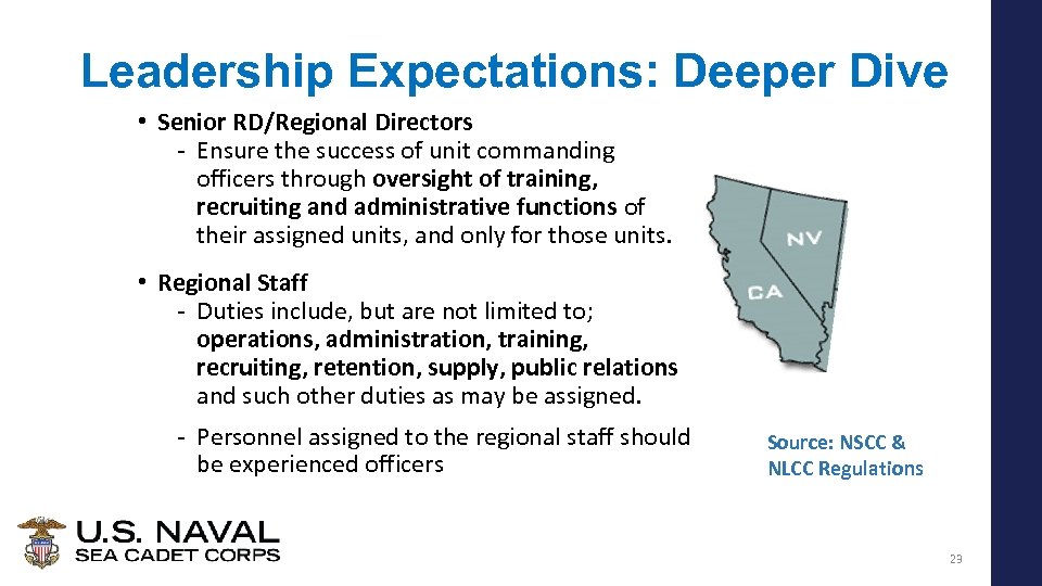 Leadership Expectations: Deeper Dive • Senior RD/Regional Directors - Ensure the success of unit