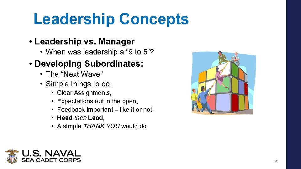 Leadership Concepts • Leadership vs. Manager • When was leadership a “ 9 to