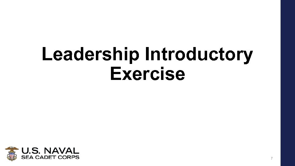 Leadership Introductory Exercise 7 