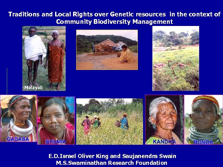 Traditions and Local Rights over Genetic resources in the context of Community Biodiversity Management