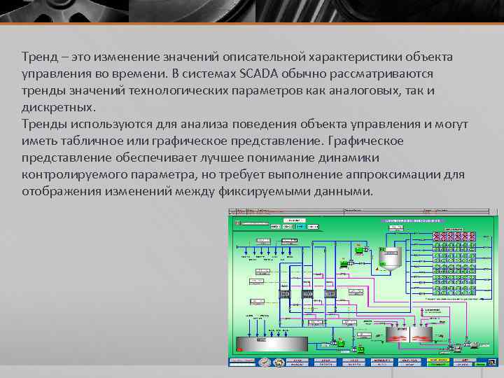 Тренд – это изменение значений описательной характеристики объекта управления во времени. В системах SCADA