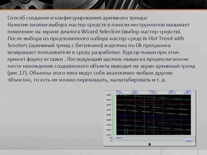 Способ создания и конфигурирования архивного тренда: Нажатие кнопки выбора мастер-средств в панели инструментов вызывает