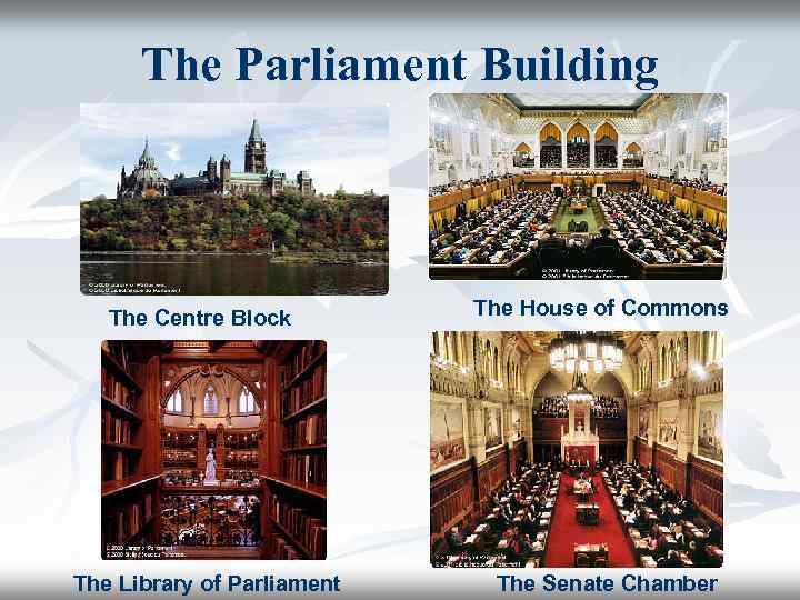 The Parliament Building The Centre Block The Library of Parliament The House of Commons