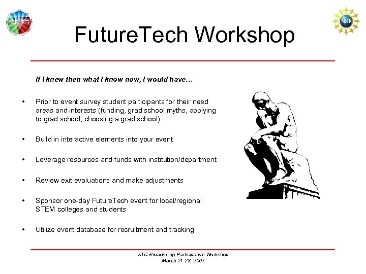 Future. Tech Workshop If I knew then what I know now, I would have…