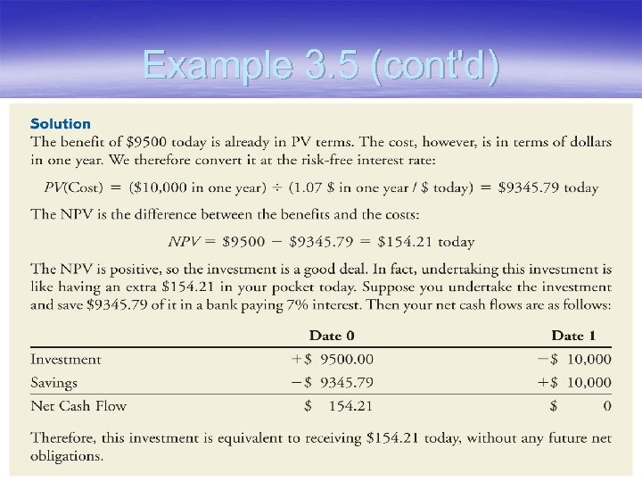 Example 3. 5 (cont'd) 