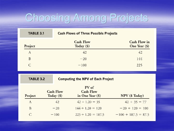 Choosing Among Projects 