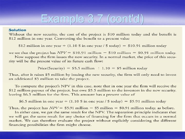 Example 3. 7 (cont'd) 