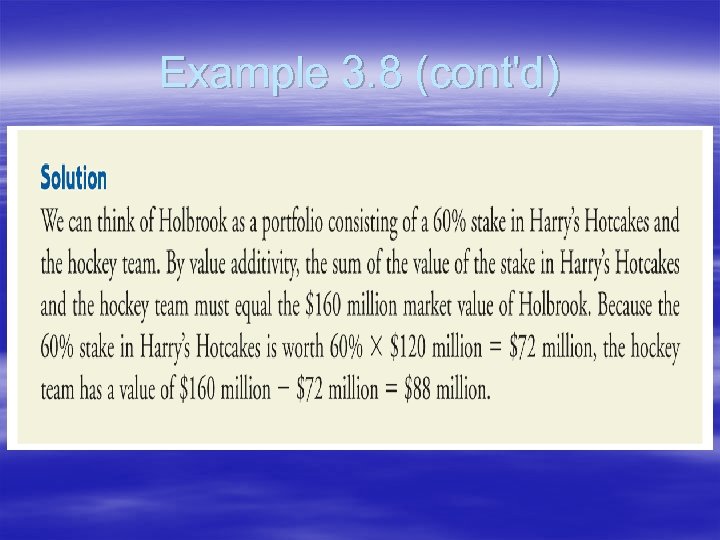 Example 3. 8 (cont'd) 