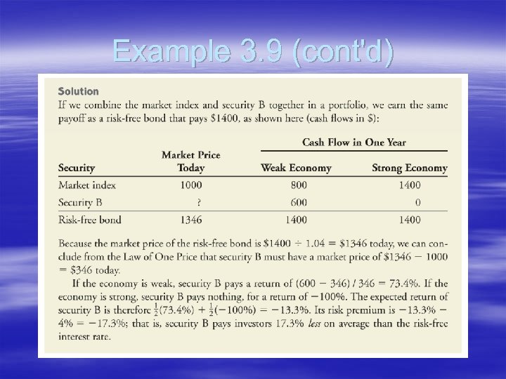 Example 3. 9 (cont'd) 