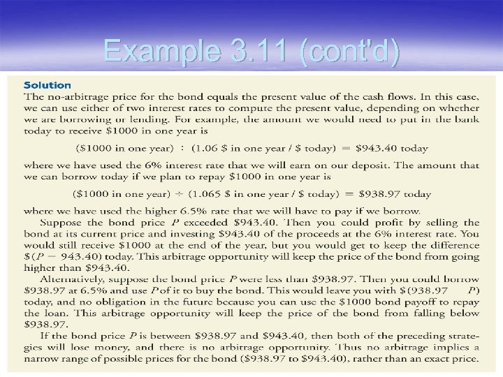 Example 3. 11 (cont'd) 