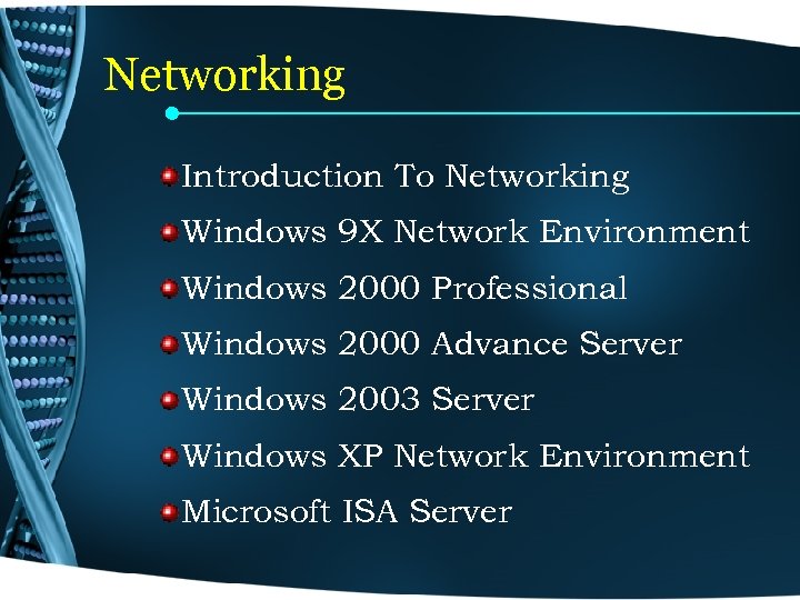 Networking Introduction To Networking Windows 9 X Network Environment Windows 2000 Professional Windows 2000