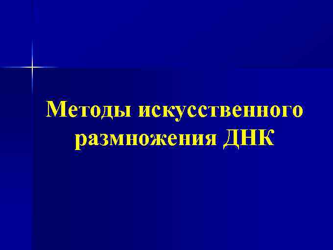 Методы искусственного размножения ДНК 
