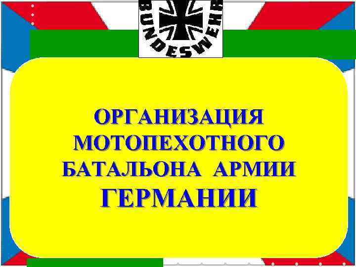  ОРГАНИЗАЦИЯ МОТОПЕХОТНОГО БАТАЛЬОНА АРМИИ ГЕРМАНИИ 