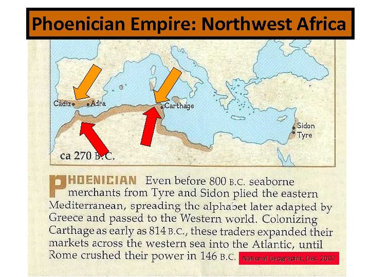 Phoenician Empire: Northwest Africa National Geographic, Dec. 2007 