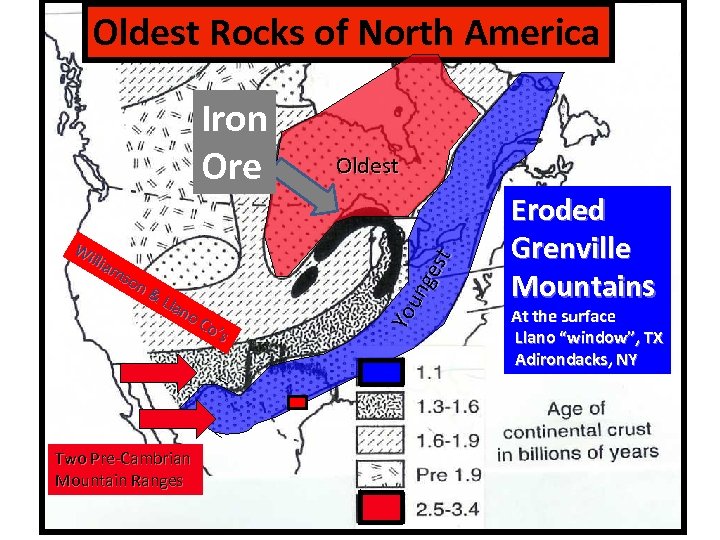 Oldest Rocks of North America Wi llia ms on & Lla no Co ’s