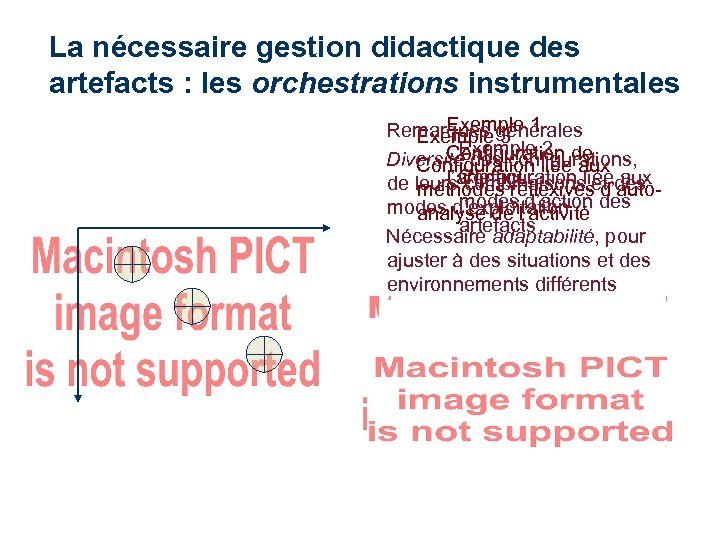 La nécessaire gestion didactique des artefacts : les orchestrations instrumentales Exemple 1 Remarques générales