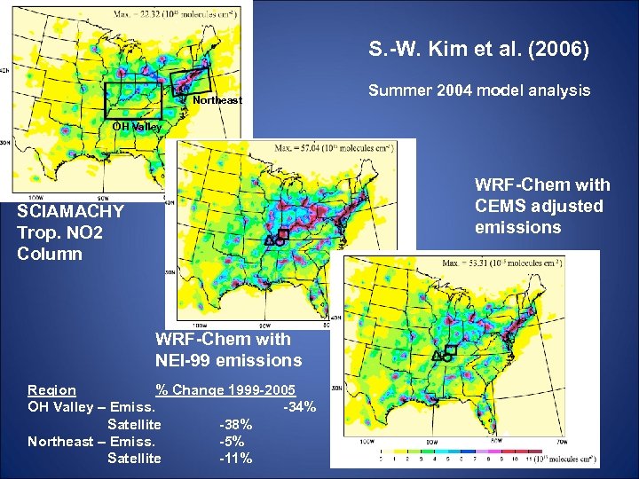 S. -W. Kim et al. (2006) Northeast Summer 2004 model analysis OH Valley WRF-Chem