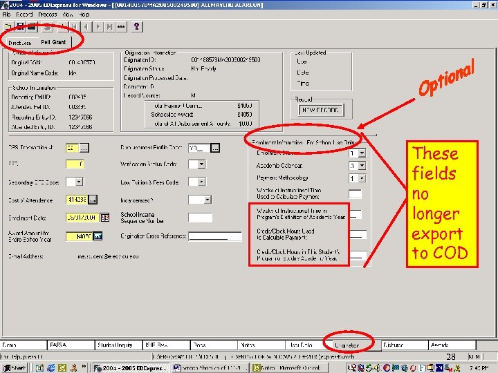 These fields no longer export to COD 28 