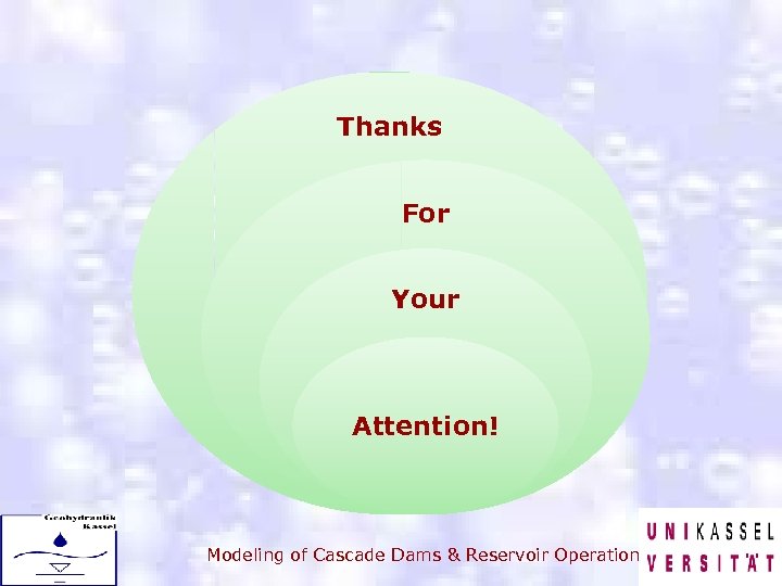 Thanks For Your Attention! Modeling of Cascade Dams & Reservoir Operation 