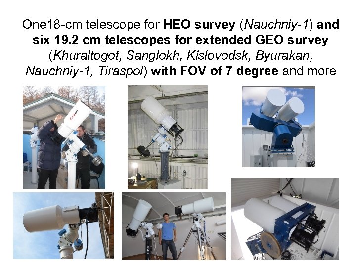 One 18 -cm telescope for HEO survey (Nauchniy-1) and six 19. 2 cm telescopes