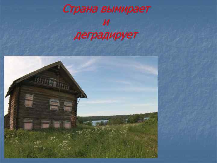 Страна вымирает и деградирует 