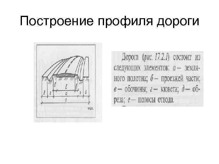 Построение профиля дороги 