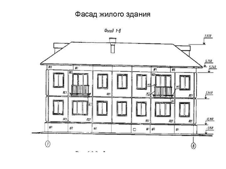 Фасад здания чертеж