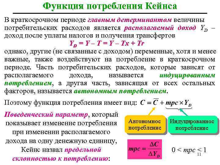 Потребление в первом периоде. Функция потребления в краткосрочном периоде. Кейнсианская функция потребления. Функция сбережения по Кейнсу.