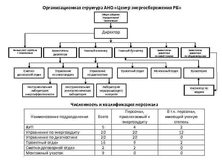 Организационная структура АНО «Центр энергосбережения РБ» Общее собрание Учредительной Организации Директор Филиал АНО «ЦЭРБ»