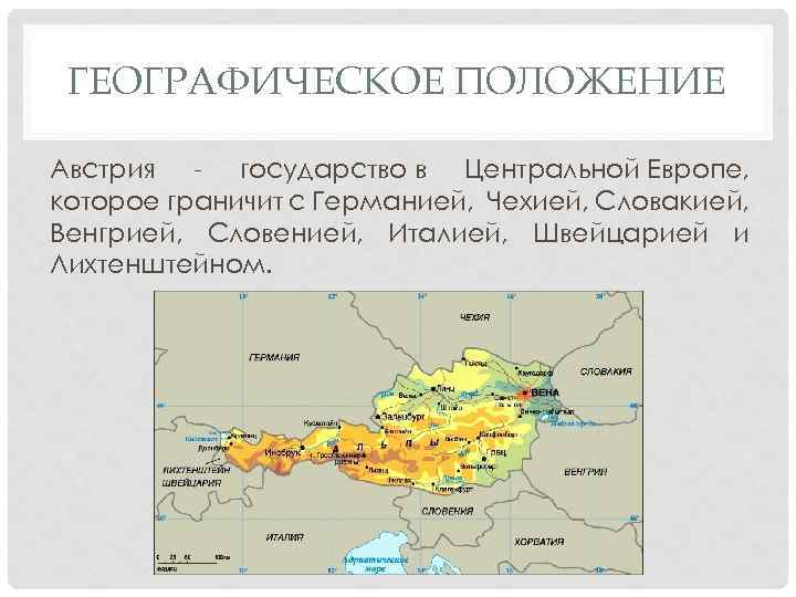 Характеристика страны австрия по плану 7 класс география