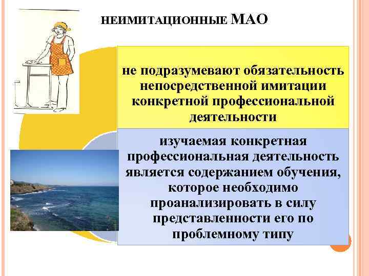 НЕИМИТАЦИОННЫЕ МАО не подразумевают обязательность непосредственной имитации конкретной профессиональной деятельности изучаемая конкретная профессиональная деятельность
