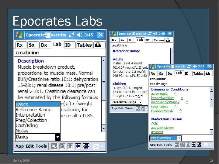 Epocrates Labs Spring 2009 28 