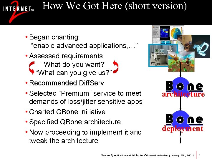 How We Got Here (short version) • Began chanting: “enable advanced applications, …” •
