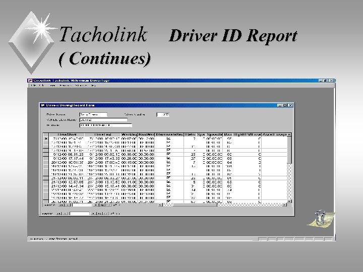 Tacholink Driver ID Report ( Continues) 