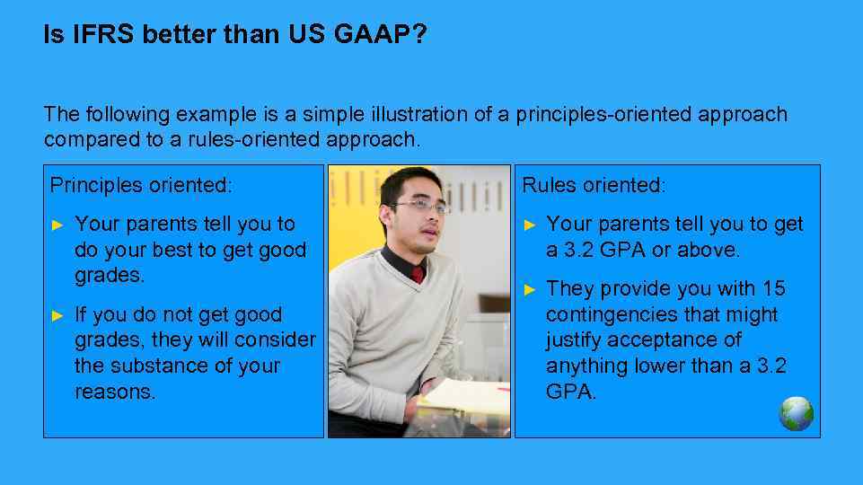 Is IFRS better than US GAAP? The following example is a simple illustration of