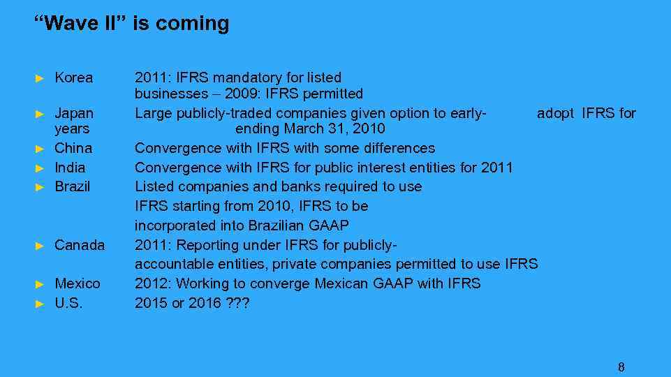 “Wave II” is coming ► Korea ► ► Japan years China India Brazil ►