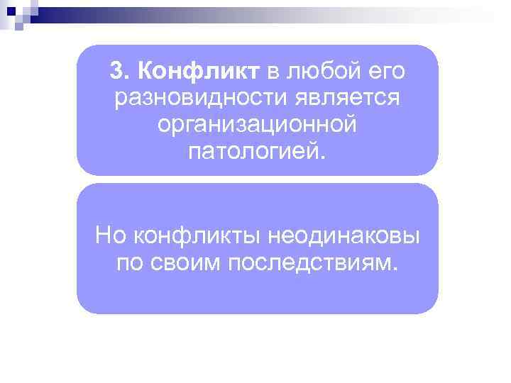 3. Конфликт в любой его разновидности является организационной патологией. Но конфликты неодинаковы по своим