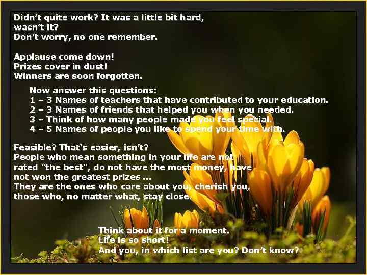 Didn’t quite work? It was a little bit hard, wasn’t it? Don’t worry, no