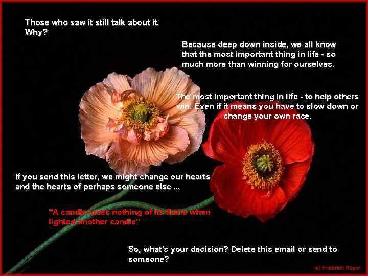 Those who saw it still talk about it. Why? Because deep down inside, we