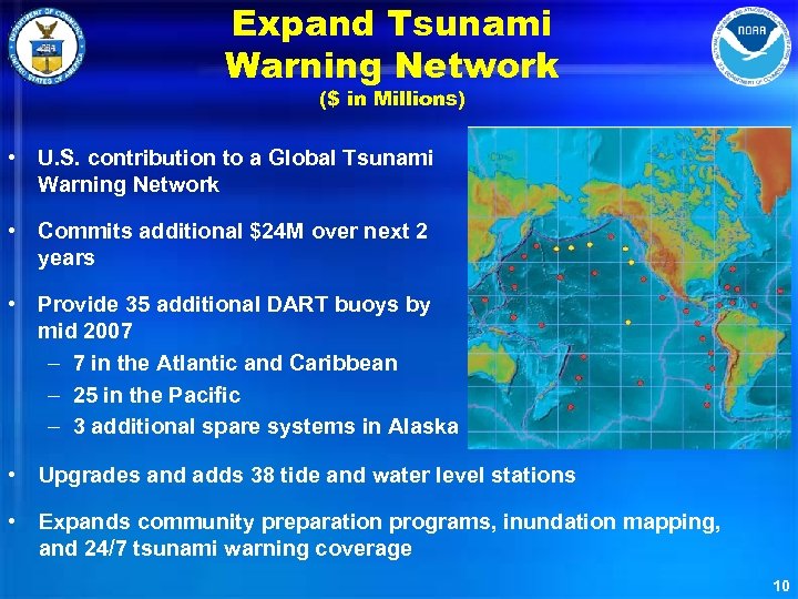 Expand Tsunami Warning Network ($ in Millions) • U. S. contribution to a Global