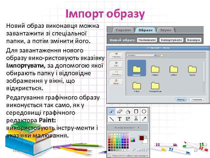 Імпорт образу Новий образ виконавця можна завантажити зі спеціальної папки, а потім змінити його.