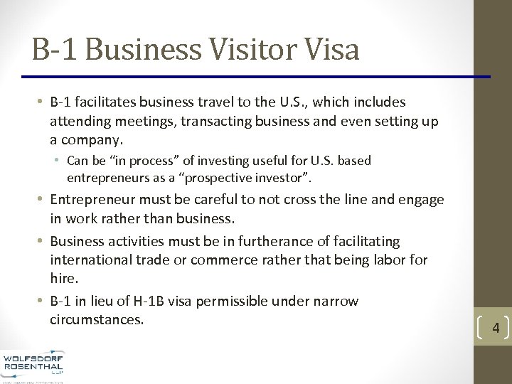 B-1 Business Visitor Visa • B-1 facilitates business travel to the U. S. ,