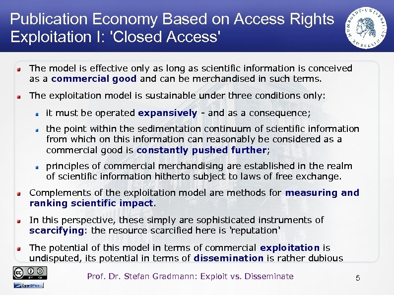 Publication Economy Based on Access Rights Exploitation I: 'Closed Access' The model is effective