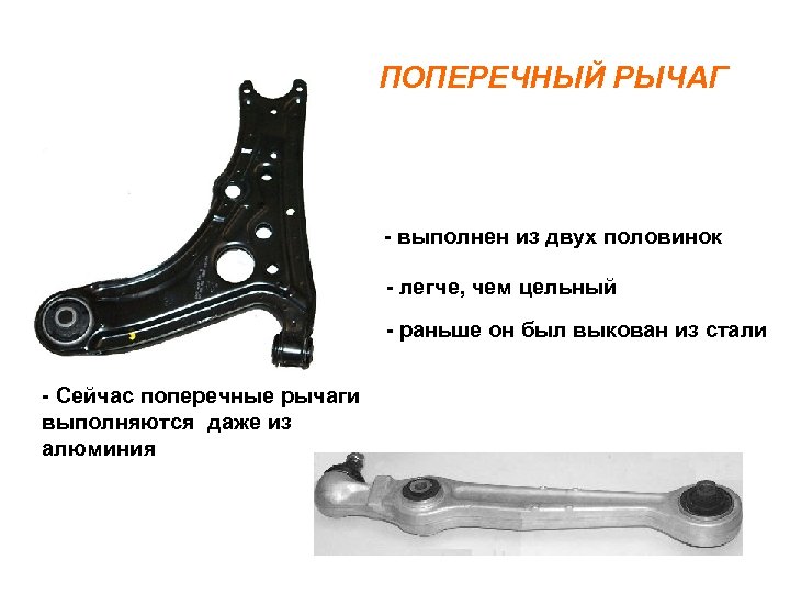 ПОПЕРЕЧНЫЙ РЫЧАГ - выполнен из двух половинок - легче, чем цельный - раньше он
