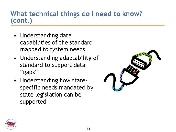 What technical things do I need to know? (cont. ) • Understanding data capabilities