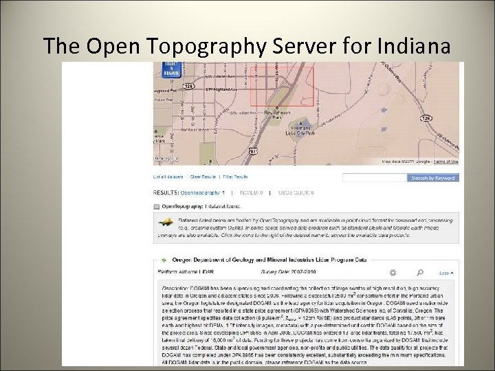 The Open Topography Server for Indiana 