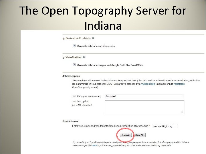 The Open Topography Server for Indiana 