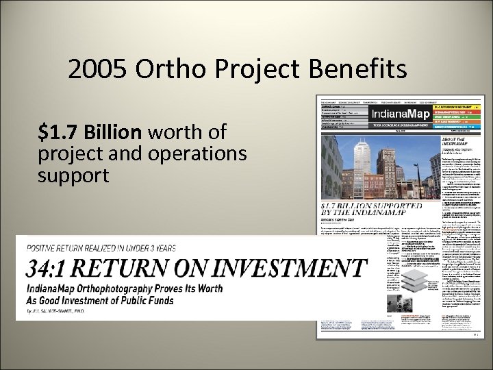 2005 Ortho Project Benefits $1. 7 Billion worth of project and operations support 